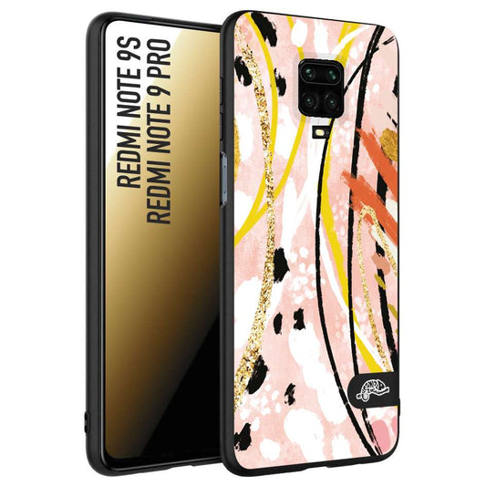 CUSTOMIZZA - Custodia cover nera morbida in tpu compatibile per Xiaomi Redmi Note 9S - Note 9 PRO fiori astratti donna zebrato leopardato fantasia dorata gialla rosa colorata