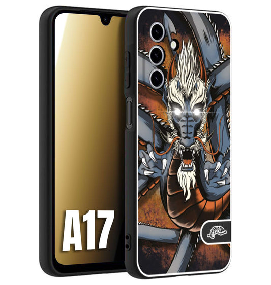 CUSTOMIZZA - Custodia cover nera morbida in tpu compatibile per Samsung A17 drago giapponese tattoo japan dragon