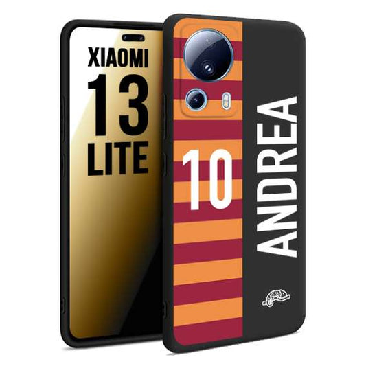 CUSTOMIZZA - Custodia cover nera morbida in tpu compatibile per Xiaomi 13 LITE personalizzata calcio football nome e numero calciatori giallo rossi