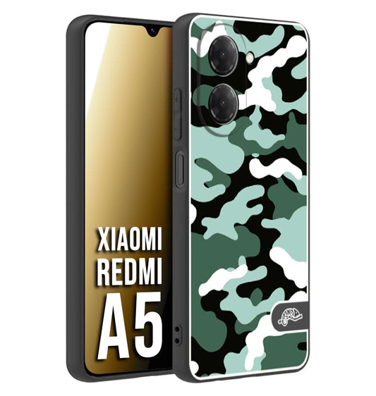 CUSTOMIZZA - Custodia cover nera morbida in tpu compatibile per Xiaomi Redmi A5 camouflage mimetico militare verde green