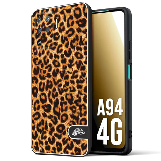 CUSTOMIZZA - Custodia cover nera morbida in tpu compatibile per Oppo A94 4G leopardato maculato donna marrone leopard brown
