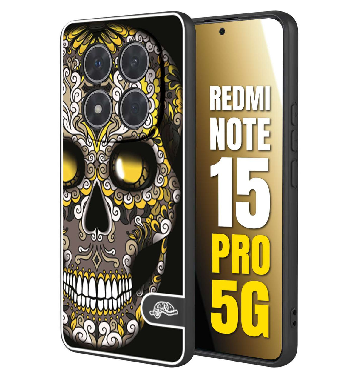 CUSTOMIZZA - Custodia cover nera morbida in tpu compatibile per Xiaomi Redmi Note 15 PRO 5G effetto marmo marble verde green venature dorato pietra