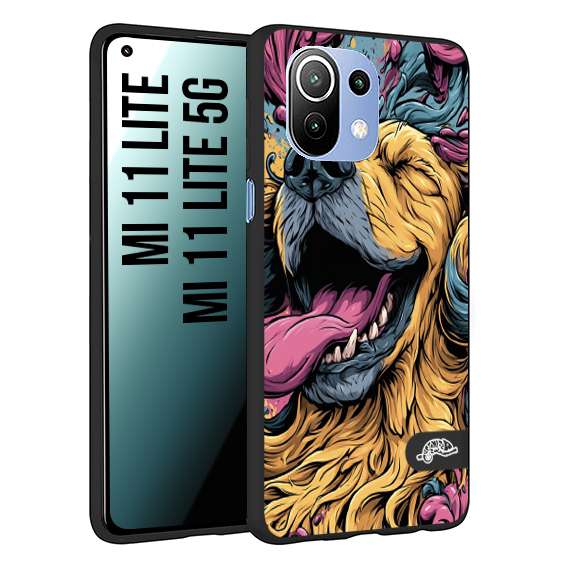 CUSTOMIZZA - Custodia cover nera morbida in tpu compatibile per Xiaomi Mi 11 Lite / Mi 11 Lite 5G Golden Retriever illustrazione cane pop art cane street art cartone animato