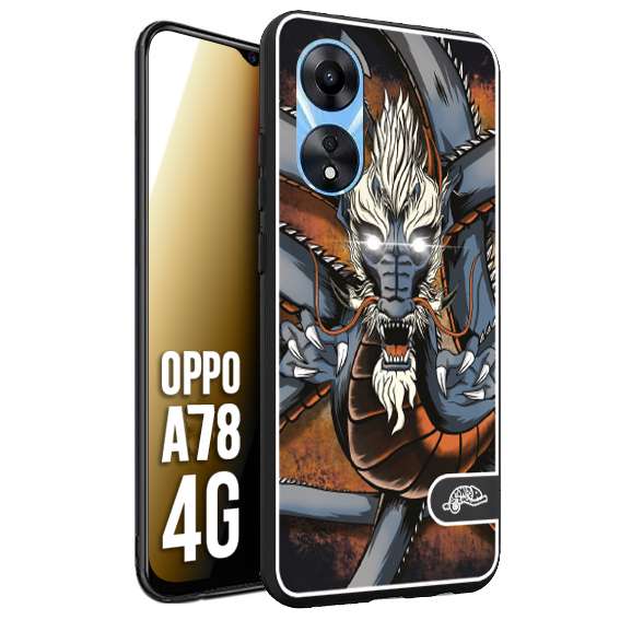 CUSTOMIZZA - Custodia cover nera morbida in tpu compatibile per Oppo A78 4G drago giapponese tattoo japan dragon