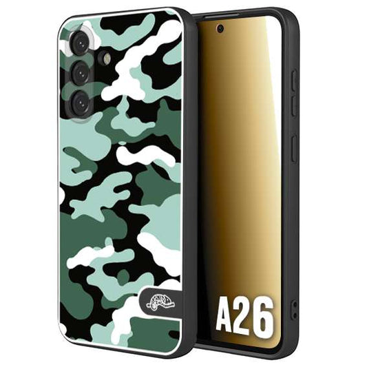 CUSTOMIZZA - Custodia cover nera morbida in tpu compatibile per Samsung A26 camouflage mimetico militare verde green