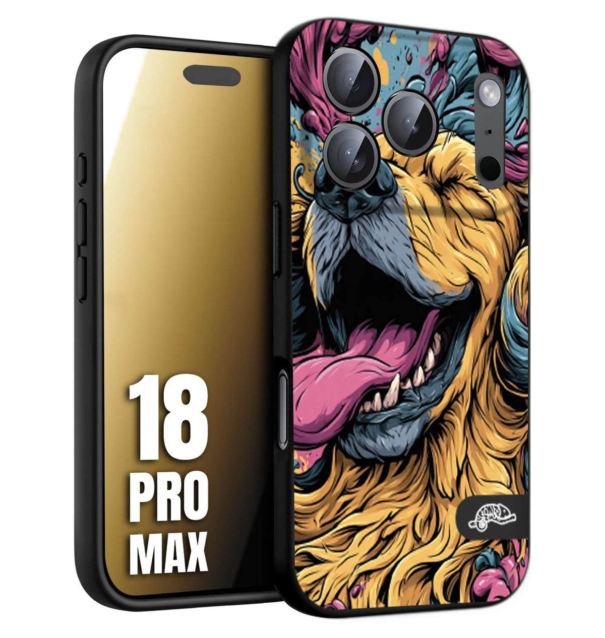 CUSTOMIZZA - Custodia cover nera morbida in tpu compatibile per iPhone 18 PRO MAX Negroni cocktail teschio illustrazione rosso arancia ghiaccio piccante street art fumetto