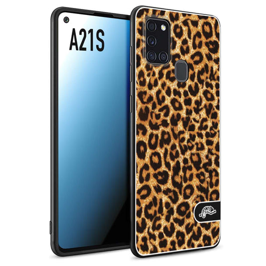 CUSTOMIZZA - Custodia cover nera morbida in tpu compatibile per Samsung A21S leopardato maculato donna marrone leopard brown