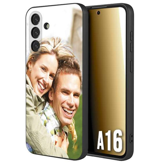 CUSTOMIZZA - Custodia cover nera morbida in tpu compatibile per Samsung A16 personalizzata con foto immagine scritta a piacere