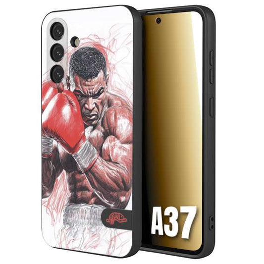 CUSTOMIZZA - Custodia cover nera morbida in tpu compatibile per Samsung A37 pugilato pugili disegno tattoo guantoni boxer pesi massimi iron mike