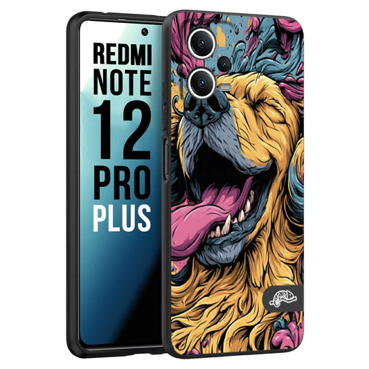 CUSTOMIZZA - Custodia cover nera morbida in tpu compatibile per Xiaomi Redmi Note 12 PRO PLUS Golden Retriever illustrazione cane pop art cane street art cartone animato
