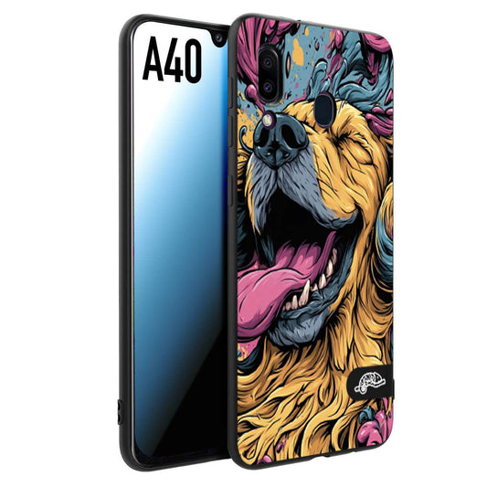 CUSTOMIZZA - Custodia cover nera morbida in tpu compatibile per Samsung A40 Negroni cocktail teschio illustrazione rosso arancia ghiaccio piccante street art fumetto