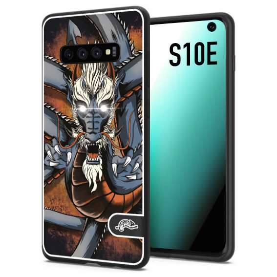 CUSTOMIZZA - Custodia cover nera morbida in tpu compatibile per Samsung S10E drago giapponese tattoo japan dragon