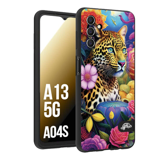 CUSTOMIZZA - Custodia cover nera morbida in tpu compatibile per Samsung A04S - A13 5G astratti donna flower fantasia leopardo ghepardo animali colorati