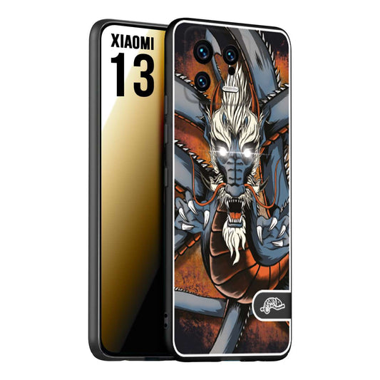 CUSTOMIZZA - Custodia cover nera morbida in tpu compatibile per Xiaomi 13 drago giapponese tattoo japan dragon