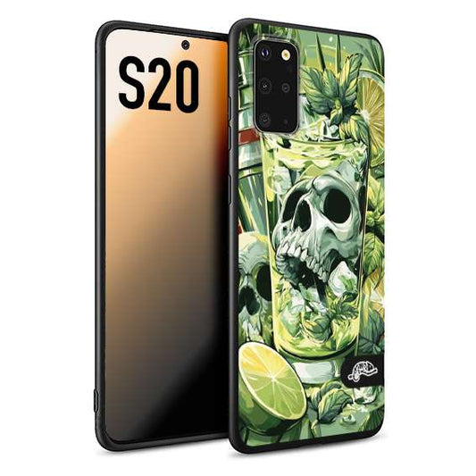 CUSTOMIZZA - Custodia cover nera morbida in tpu compatibile per Samsung S20 Mojito cocktail teschio illustrazione drink lime menta ghiacci tropicale street art