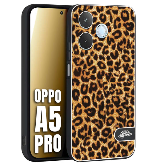 CUSTOMIZZA - Custodia cover nera morbida in tpu compatibile per Oppo A5 PRO leopardato maculato donna marrone leopard brown