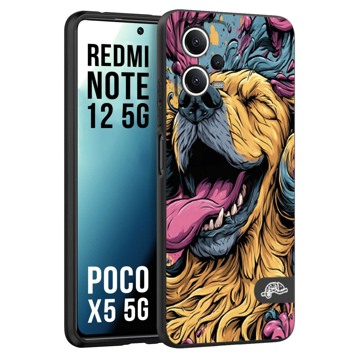 CUSTOMIZZA - Custodia cover nera morbida in tpu compatibile per Xiaomi Redmi Note 12 5G - POCO X5 5G Negroni cocktail teschio illustrazione rosso arancia ghiaccio piccante street art fumetto