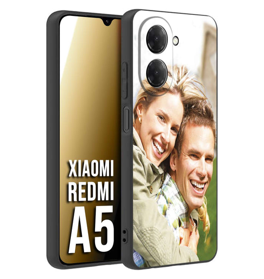 CUSTOMIZZA - Custodia cover nera morbida in tpu compatibile per Xiaomi Redmi A5 personalizzata con foto immagine scritta a piacere