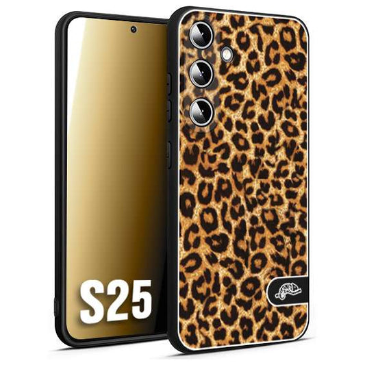 CUSTOMIZZA - Custodia cover nera morbida in tpu compatibile per Samsung S25 leopardato maculato donna marrone leopard brown