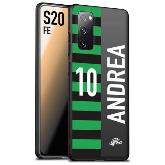 CUSTOMIZZA - Custodia cover nera morbida in tpu compatibile per Samsung S20 FE personalizzata calcio football nome e numero calciatori neroverde