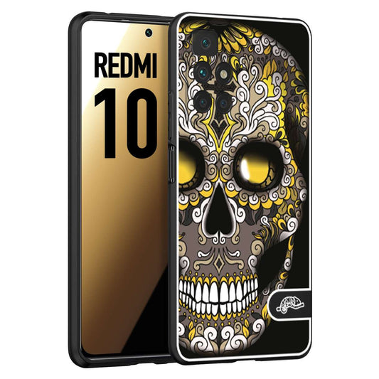 CUSTOMIZZA - Custodia cover nera morbida in tpu compatibile per Xiaomi Redmi 10 effetto marmo marble verde green venature dorato pietra