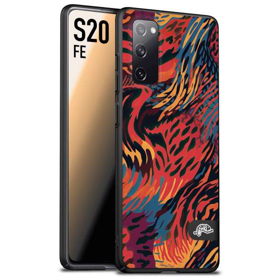 CUSTOMIZZA - Custodia cover nera morbida in tpu compatibile per Samsung S20 FE leopardato maculato tigrato colorata fiamme rossa blu arancione