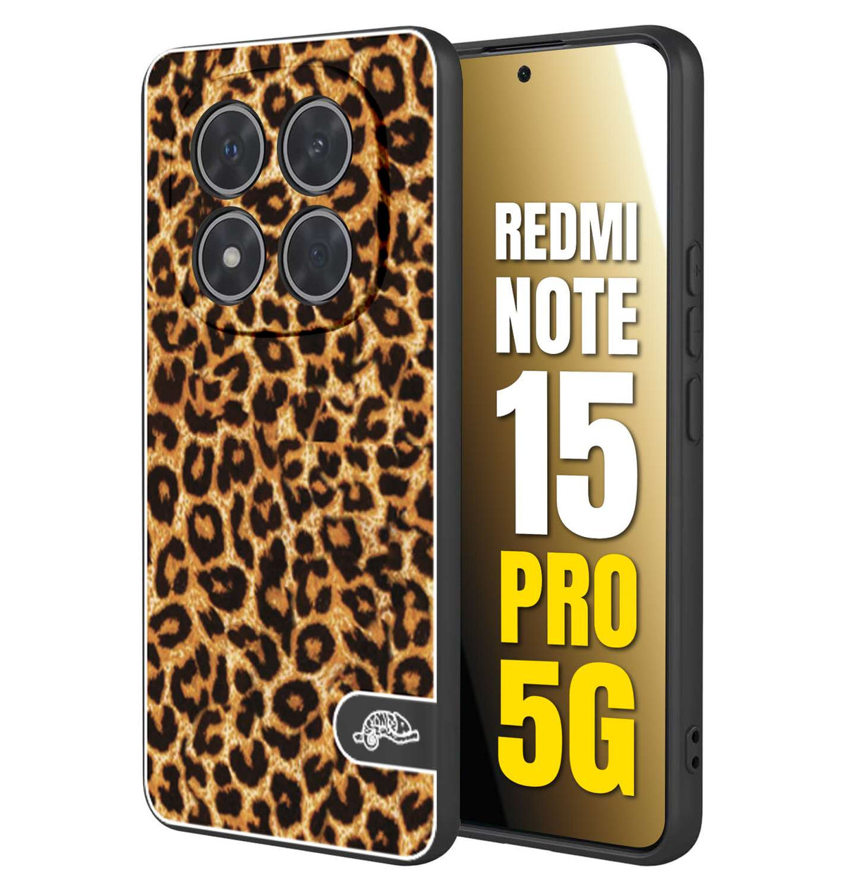 CUSTOMIZZA - Custodia cover nera morbida in tpu compatibile per Xiaomi Redmi Note 15 PRO 5G leopardato maculato donna marrone leopard brown