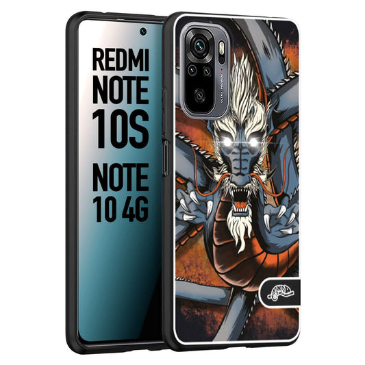 CUSTOMIZZA - Custodia cover nera morbida in tpu compatibile per Xiaomi Redmi Note 10S drago giapponese tattoo japan dragon