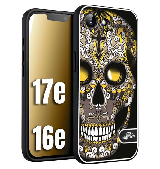 CUSTOMIZZA - Custodia cover nera morbida in tpu compatibile per iPhone 16E - 17E effetto marmo marble verde green venature dorato pietra
