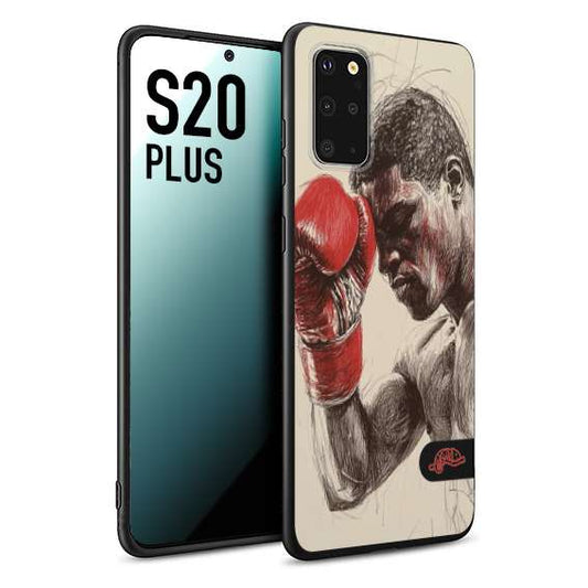 CUSTOMIZZA - Custodia cover nera morbida in tpu compatibile per Samsung S20 PLUS pugilato pugili disegno tattoo guantoni boxer pesi massimi