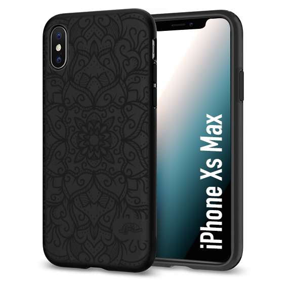 CUSTOMIZZA - Custodia cover nera morbida in tpu compatibile per iPhone Xs Max mandala nero fiore vedo non vedo donna