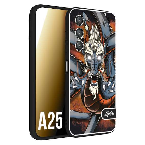 CUSTOMIZZA - Custodia cover nera morbida in tpu compatibile per Samsung A25 drago giapponese tattoo japan dragon