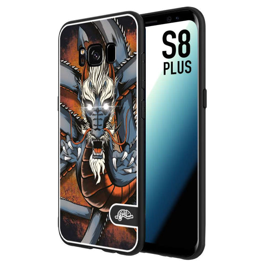 CUSTOMIZZA - Custodia cover nera morbida in tpu compatibile per Samsung S8 PLUS drago giapponese tattoo japan dragon