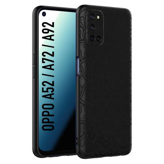 CUSTOMIZZA - Custodia cover nera morbida in tpu compatibile per Oppo A52 - A72 - A92 mandala nero fiore vedo non vedo donna