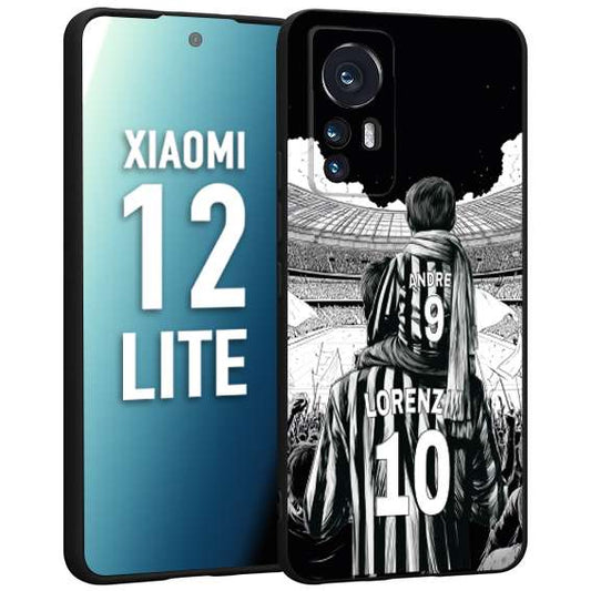 CUSTOMIZZA - Custodia cover nera morbida in tpu compatibile per Xiaomi 12 LITE personalizzata calcio football nome e numero calciatori bianconeri bianca e nera