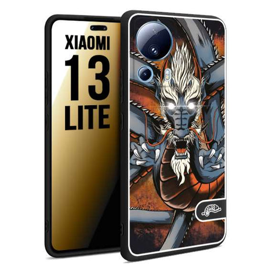 CUSTOMIZZA - Custodia cover nera morbida in tpu compatibile per Xiaomi 13 LITE drago giapponese tattoo japan dragon