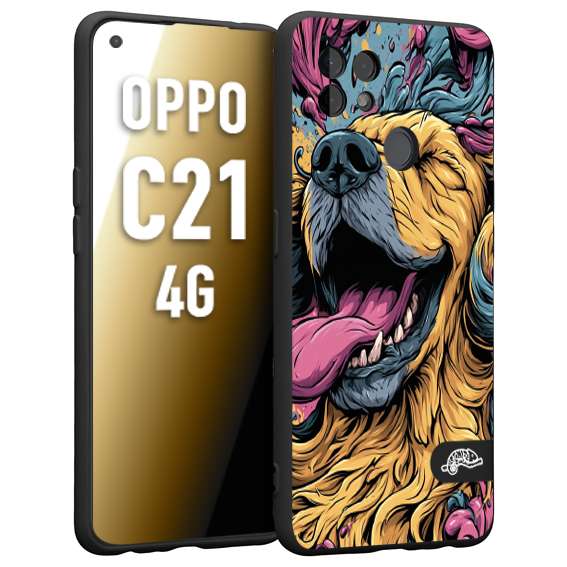 CUSTOMIZZA - Custodia cover nera morbida in tpu compatibile per Realme C21 4G Negroni cocktail teschio illustrazione rosso arancia ghiaccio piccante street art fumetto