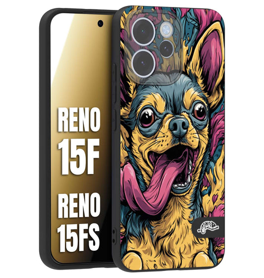 CUSTOMIZZA - Custodia cover nera morbida in tpu compatibile per Oppo Reno 15 F - Reno 15 FS Chihuahua illustrazione cane pop art cane street art cartone animato