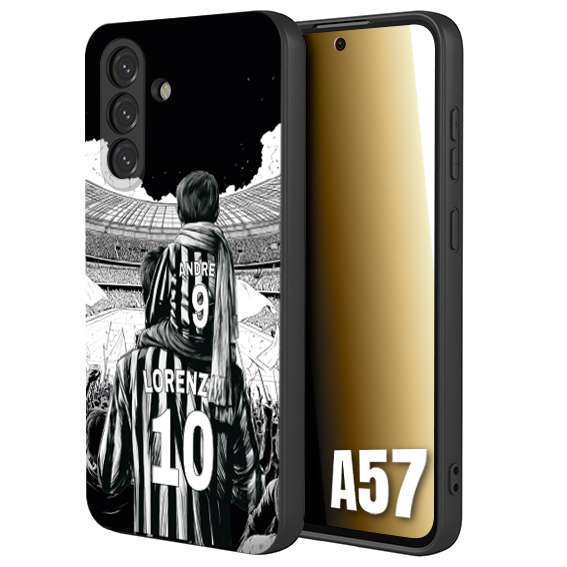 CUSTOMIZZA - Custodia cover nera morbida in tpu compatibile per Samsung A57 personalizzata calcio football nome e numero calciatori bianconeri bianca e nera