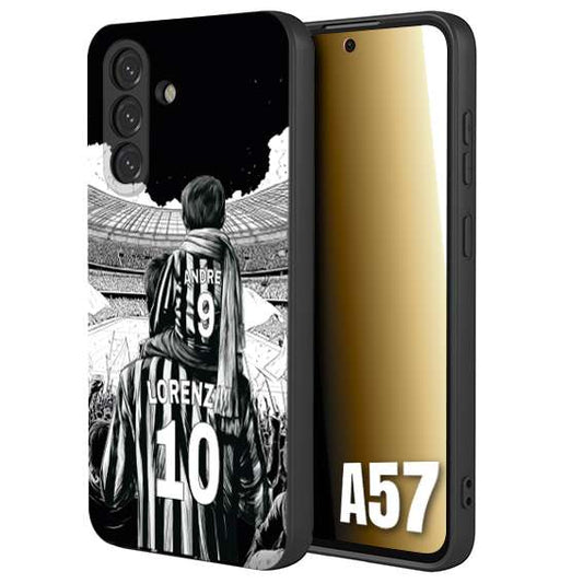CUSTOMIZZA - Custodia cover nera morbida in tpu compatibile per Samsung A57 personalizzata calcio football nome e numero calciatori bianconeri bianca e nera