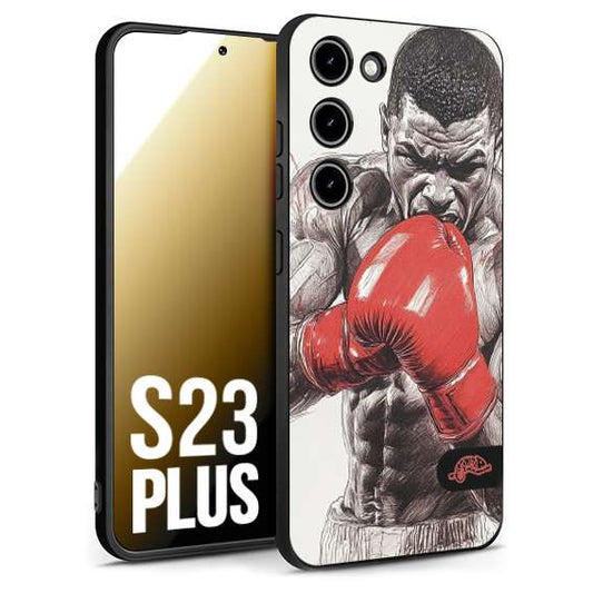 CUSTOMIZZA - Custodia cover nera morbida in tpu compatibile per Samsung S23 PLUS pugilato pugili disegno tattoo guantoni box pesi massimi gancio