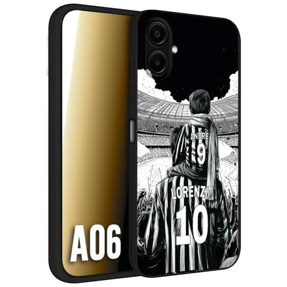 CUSTOMIZZA - Custodia cover nera morbida in tpu compatibile per Samsung A06 personalizzata calcio football nome e numero calciatori bianconeri bianca e nera