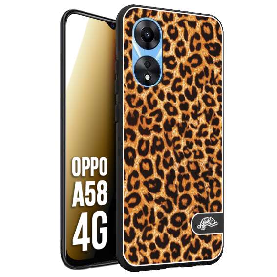 CUSTOMIZZA - Custodia cover nera morbida in tpu compatibile per Oppo A58 4G leopardato maculato donna marrone leopard brown