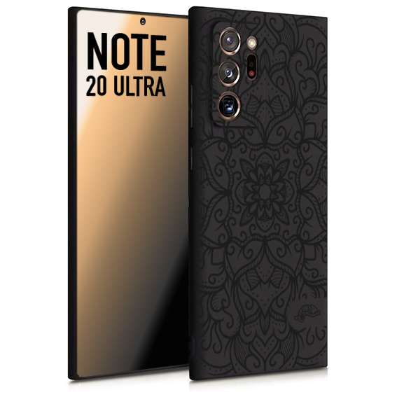 CUSTOMIZZA - Custodia cover nera morbida in tpu compatibile per Samsung NOTE 20 ULTRA mandala nero fiore vedo non vedo donna