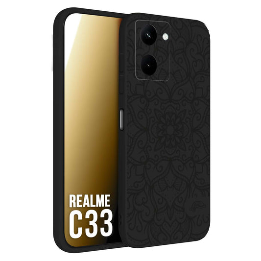 CUSTOMIZZA - Custodia cover nera morbida in tpu compatibile per Oppo Realme C33 mandala nero fiore vedo non vedo donna