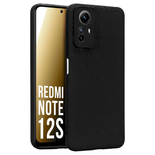 CUSTOMIZZA - Custodia cover nera morbida in tpu compatibile per Xiaomi Redmi Note 12S mandala nero fiore vedo non vedo donna