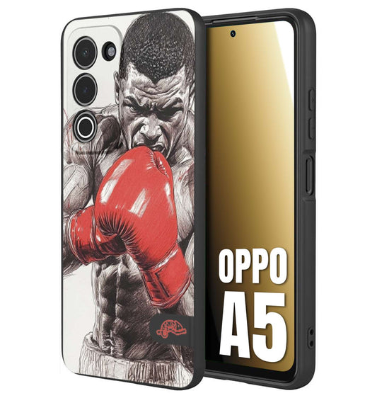 CUSTOMIZZA - Custodia cover nera morbida in tpu compatibile per Oppo A5 pugilato pugili disegno tattoo guantoni box pesi massimi gancio