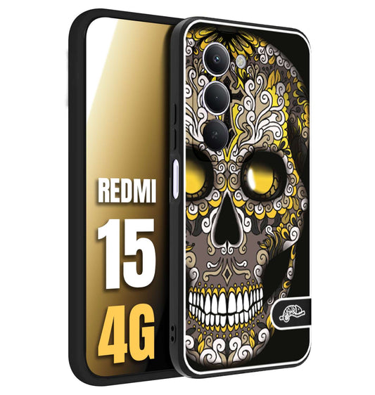 CUSTOMIZZA - Custodia cover nera morbida in tpu compatibile per Xiaomi Redmi 15 4G effetto marmo marble verde green venature dorato pietra