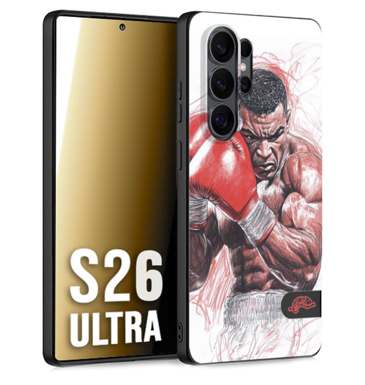 CUSTOMIZZA - Custodia cover nera morbida in tpu compatibile per Samsung S26 ULTRA pugilato pugili disegno tattoo guantoni boxer pesi massimi iron mike