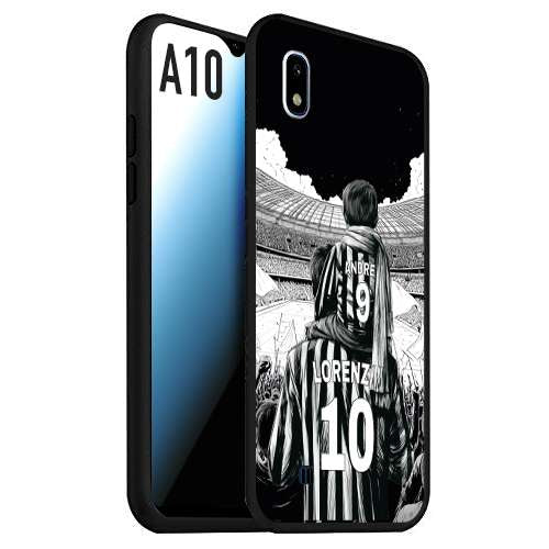 CUSTOMIZZA - Custodia cover nera morbida in tpu compatibile per Samsung A10 personalizzata calcio football nome e numero calciatori bianconeri bianca e nera